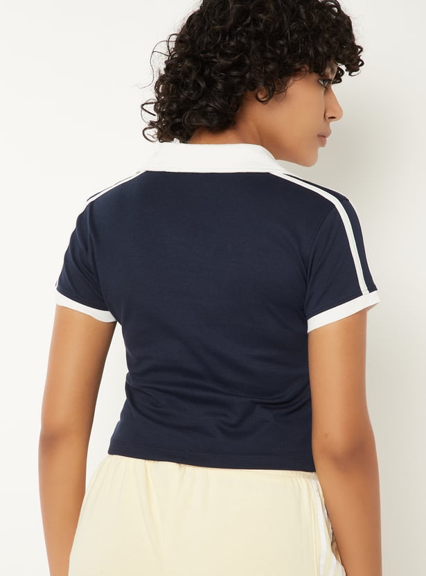 Women Solid Polo T-shirt