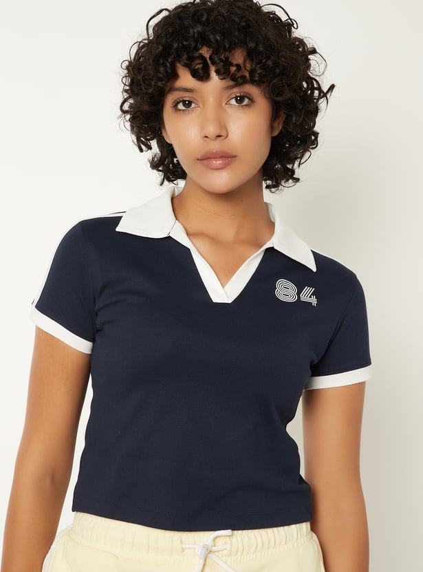 Women Solid Polo T-shirt