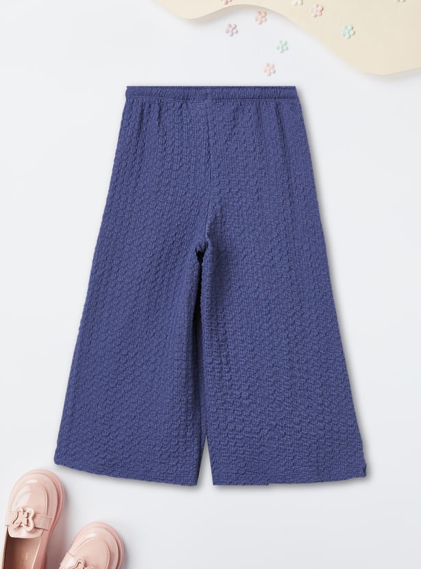 Girls Textured Wide-Leg Pants