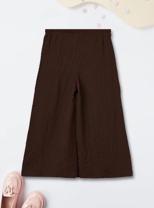 Girls Textured Wide Leg Pants