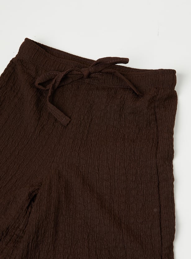 Girls Textured Wide Leg Pants
