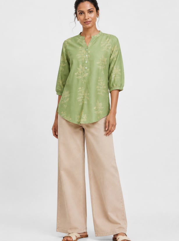 Women Floral Print Straight Kurti