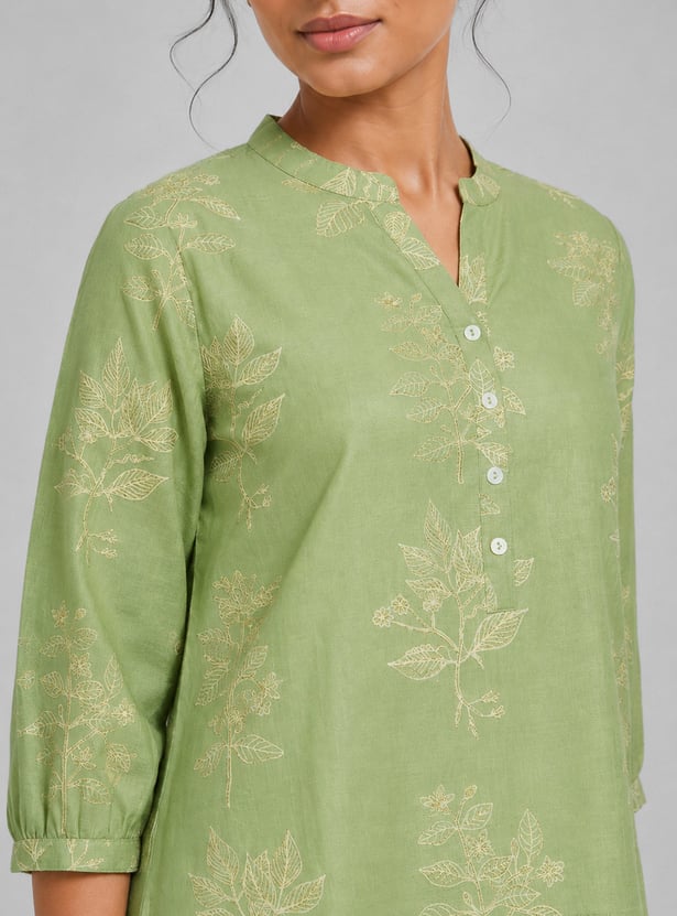 Women Floral Print Straight Kurti