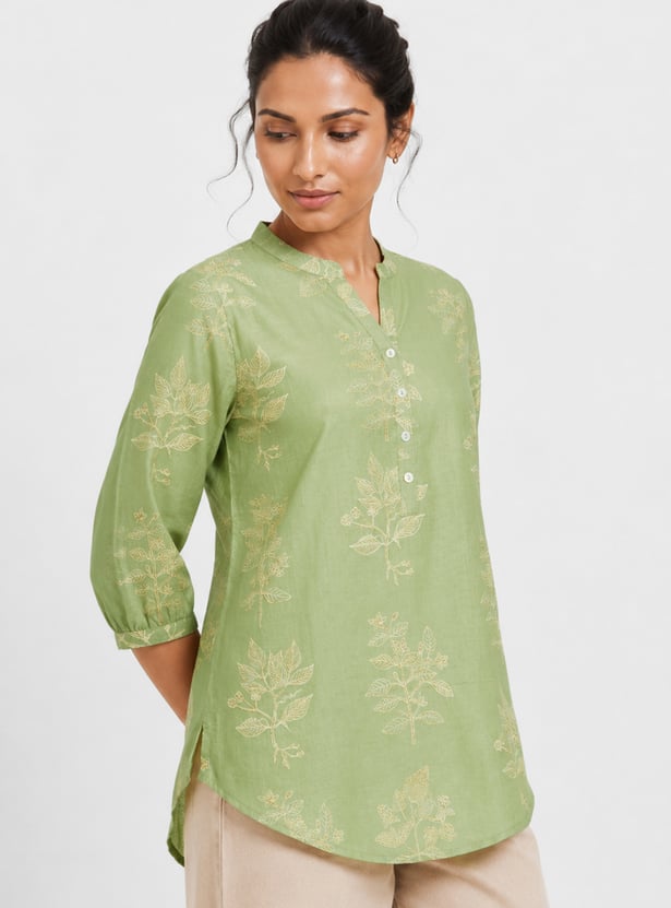 Women Floral Print Straight Kurti