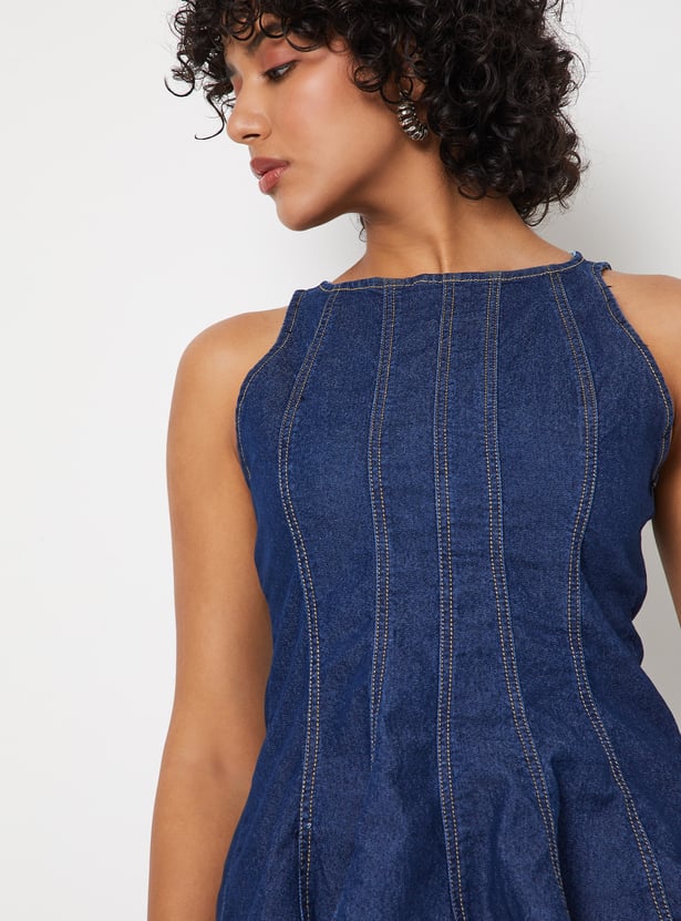 Women Denim Peplum Top