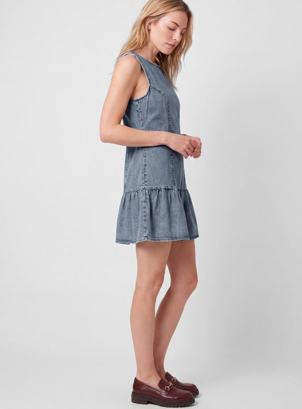 Women Drop-Waist Denim Dress