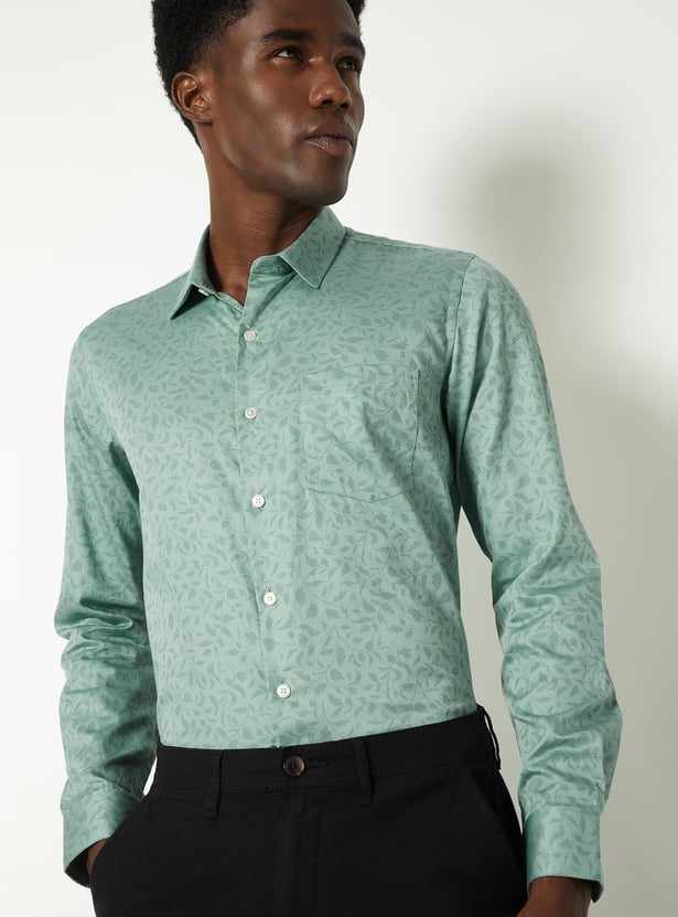 Men Floral Print Slim Fit Shirt