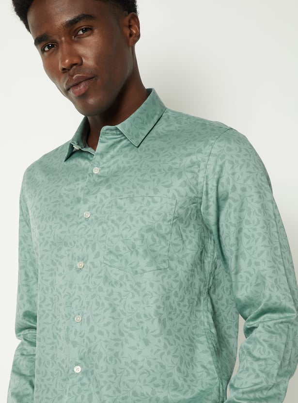 Men Floral Print Slim Fit Shirt