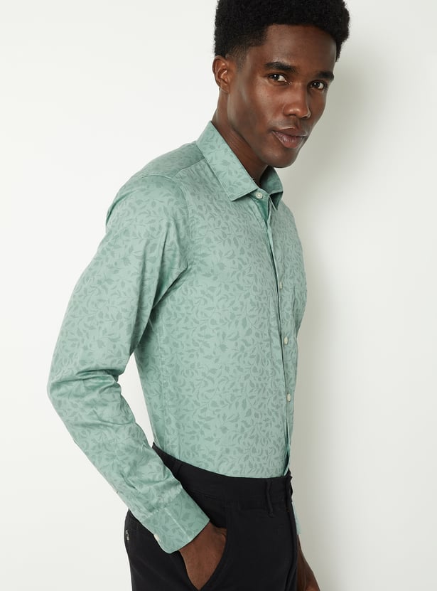 Men Floral Print Slim Fit Shirt