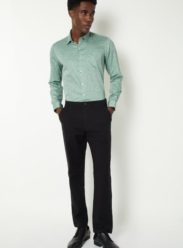 Men Floral Print Slim Fit Shirt