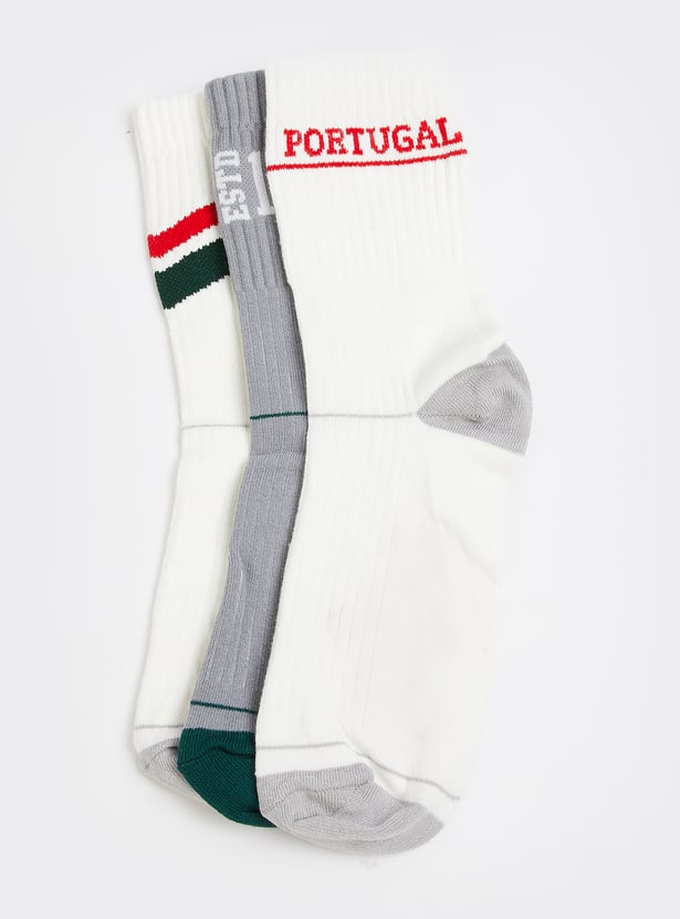 Men Assorted Crew Length Socks - Pack of 3