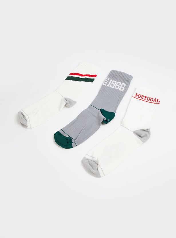 Men Assorted Crew Length Socks - Pack of 3