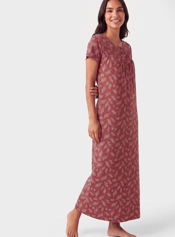 Women Floral Print Nightgown
