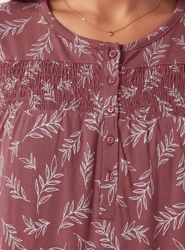 Women Floral Print Nightgown