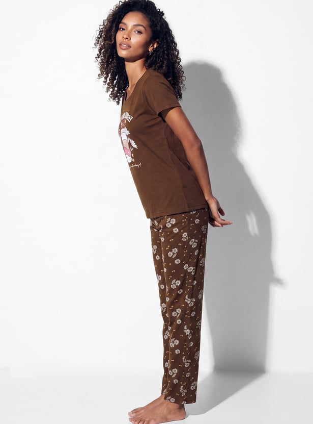 Women Printed PJ Set