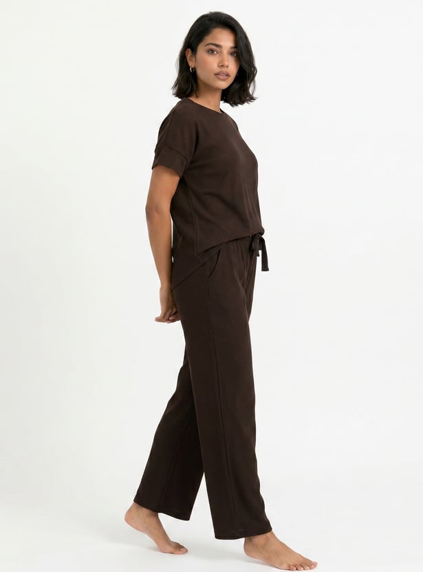 Women Solid PJ Set