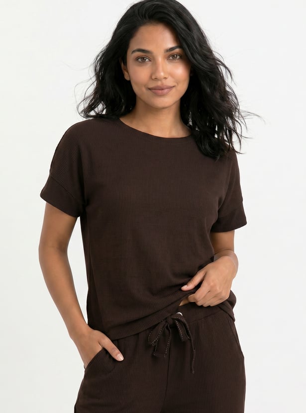 Women Solid PJ Set