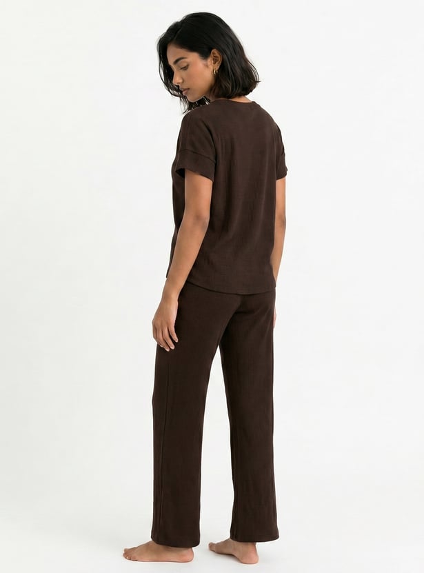 Women Solid PJ Set