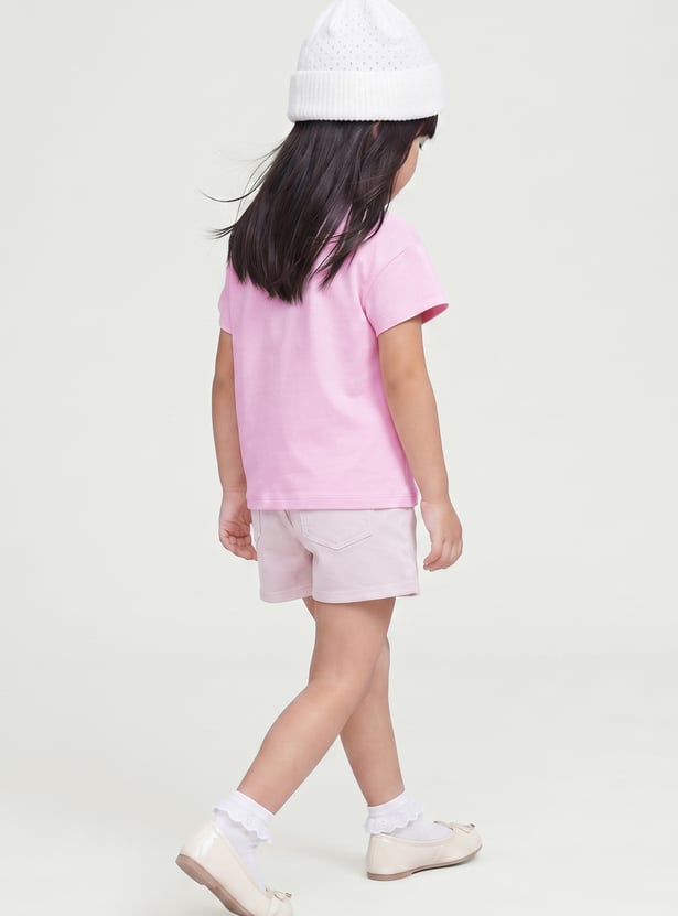Girls Frozen Printed T-shirt