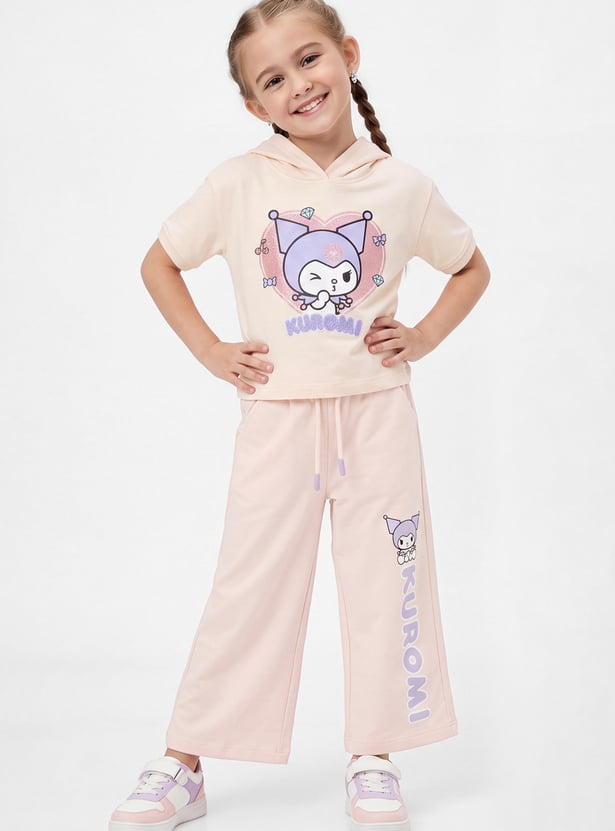 Girls Kuromi Print Trousers Set
