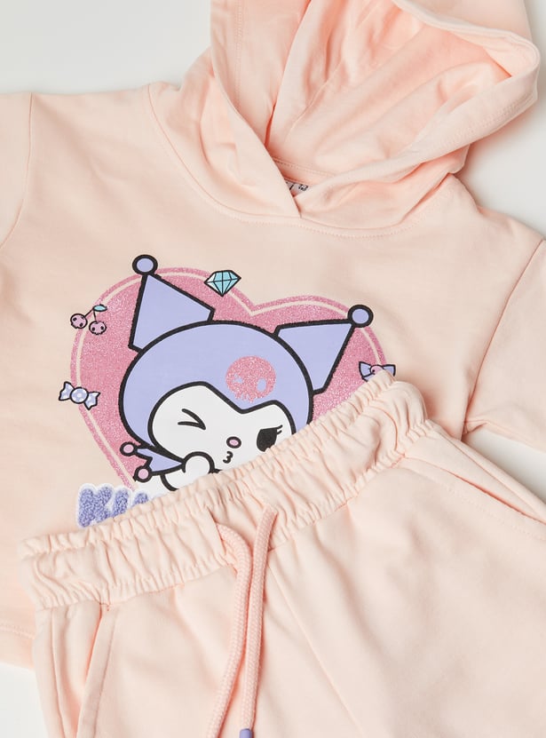 Girls Kuromi Print Trousers Set