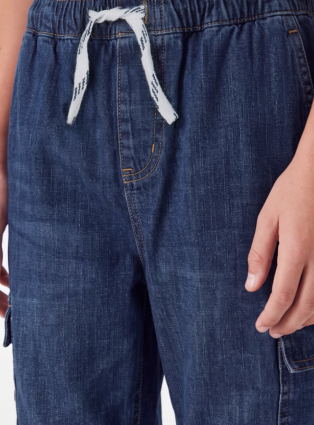 Boys Solid Cargo Joggers
