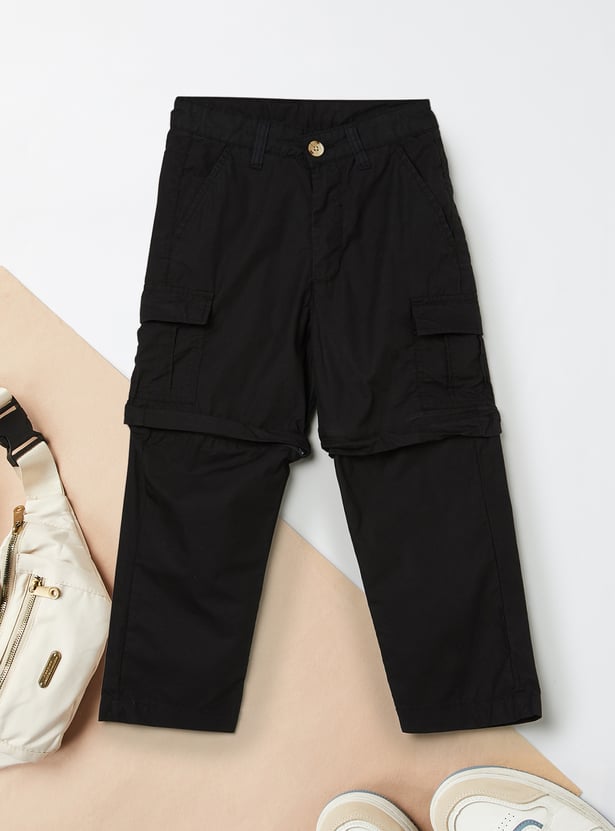 Boys Solid Convertible Trousers