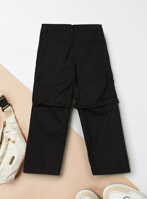 Boys Solid Convertible Trousers