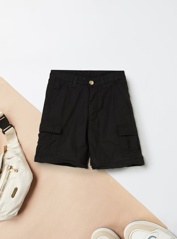 Boys Solid Convertible Trousers