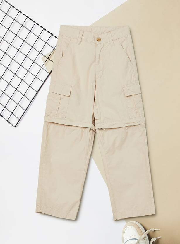 Boys Solid Cargo Pants