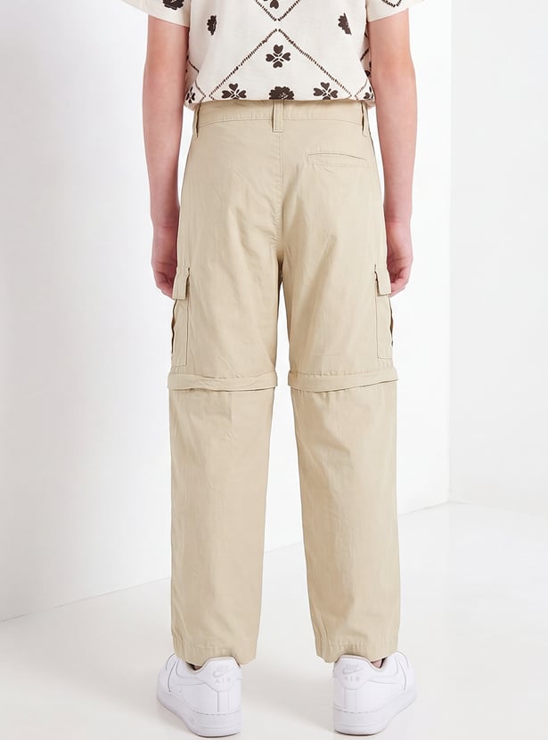 Boys Solid Cargo Pants