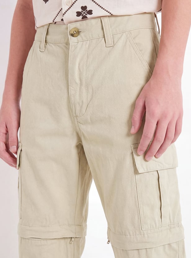 Boys Solid Cargo Pants