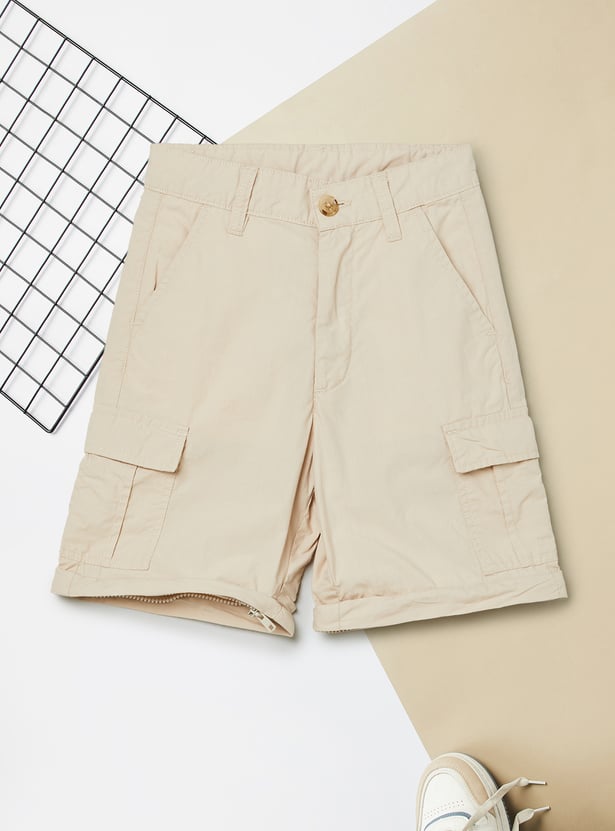 Boys Solid Cargo Pants
