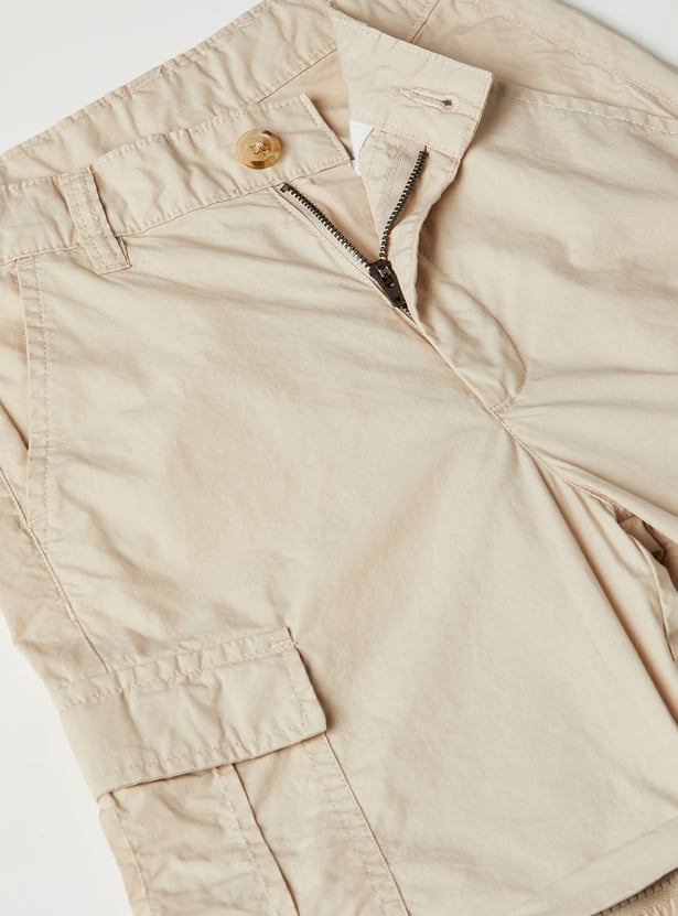 Boys Solid Cargo Pants
