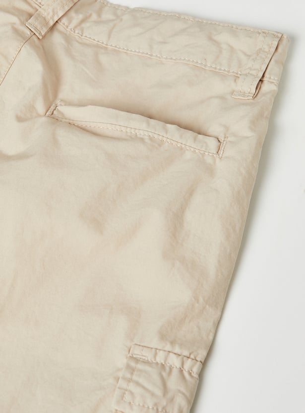 Boys Solid Cargo Pants