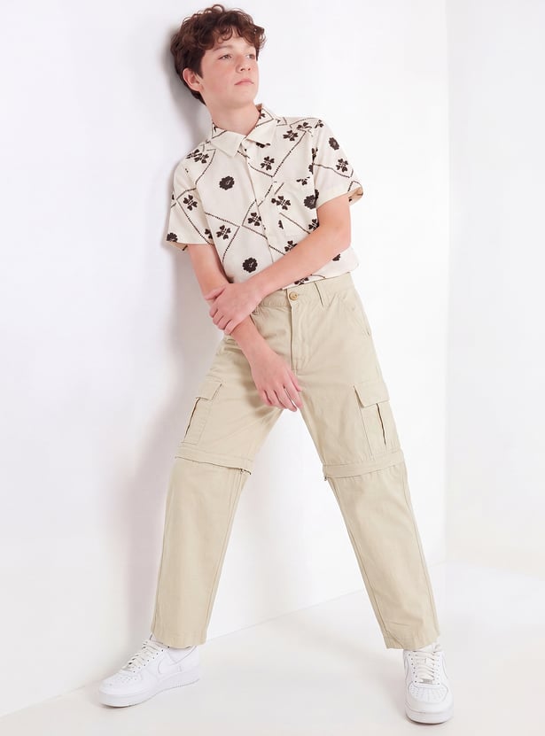Boys Solid Cargo Pants