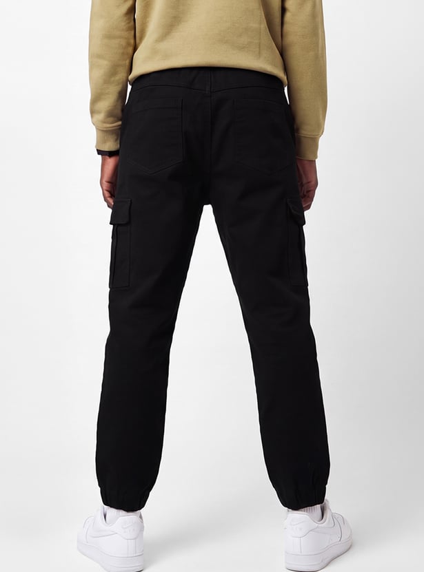 Boys Solid Cargo Joggers