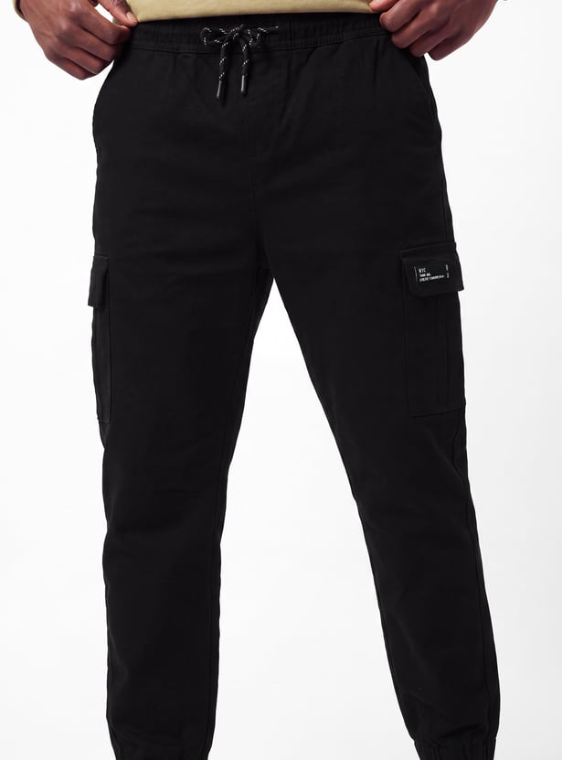 Boys Solid Cargo Joggers
