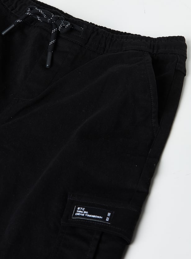 Boys Solid Cargo Joggers
