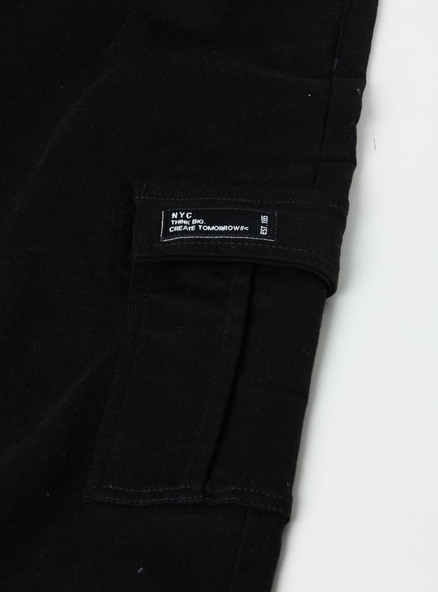 Boys Solid Cargo Joggers