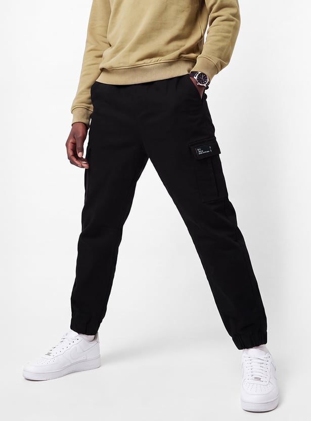 Boys Solid Cargo Joggers