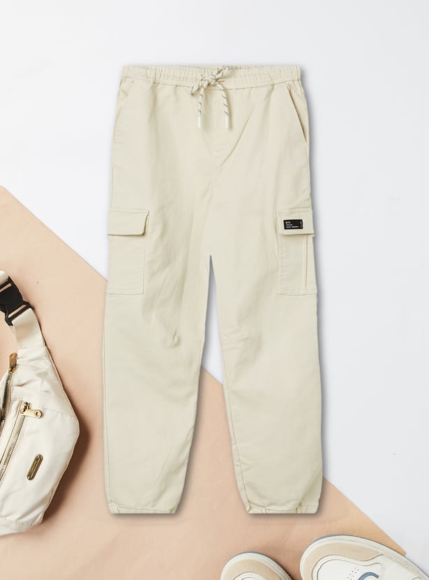 Boys Solid Cargo Joggers