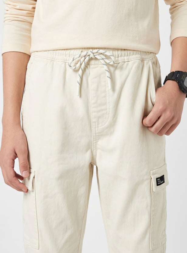 Boys Solid Cargo Joggers