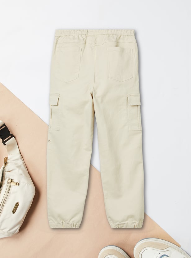 Boys Solid Cargo Joggers