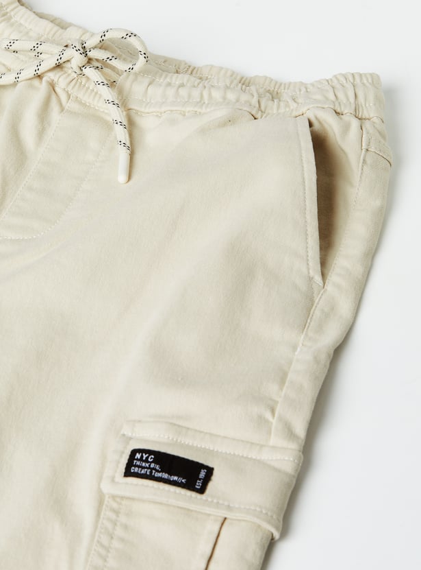Boys Solid Cargo Joggers