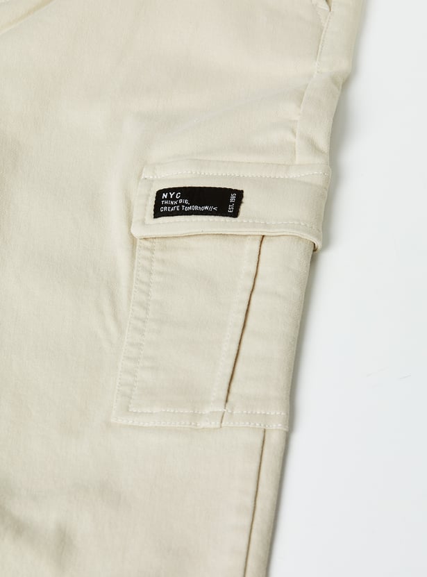 Boys Solid Cargo Joggers