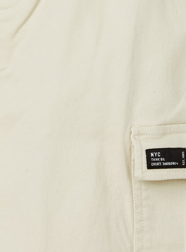 Boys Solid Cargo Joggers