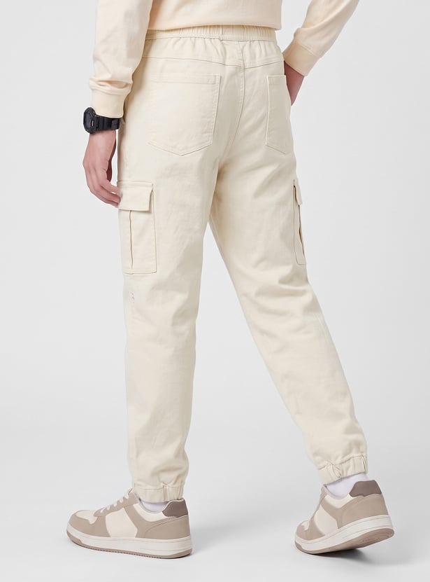 Boys Solid Cargo Joggers