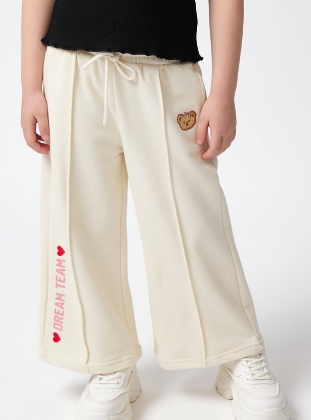 Girls Embroidered Track Pants