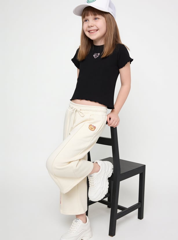 Girls Embroidered Track Pants